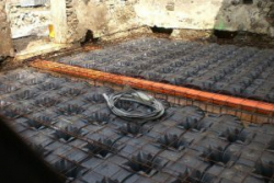 Particolare fondazione con sistema Geosol per areazione forzata